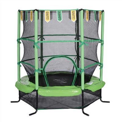 Trampolín para niños de 55 pulgadas con banderas